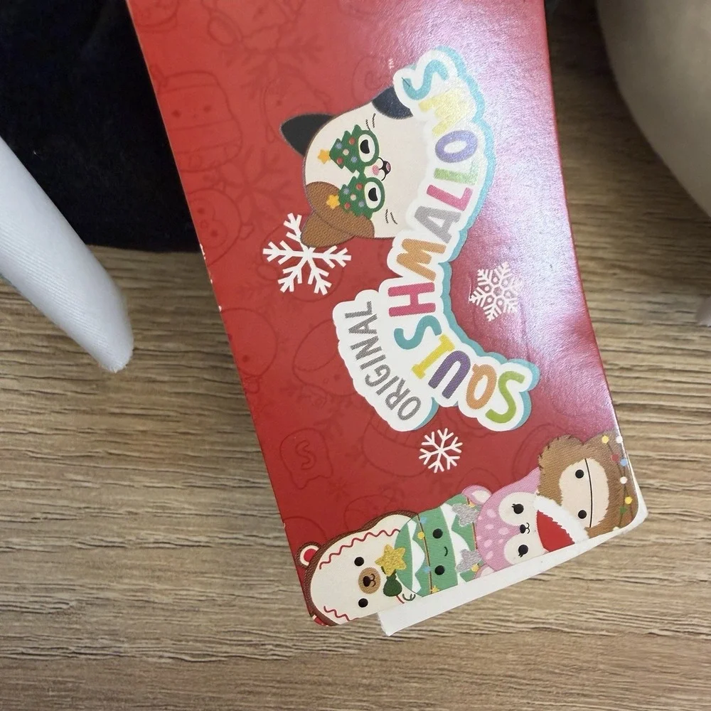 Squishmallows Christmas Cat Slippers Santa Hat‎ Kids Size 13-1 NWT Plush